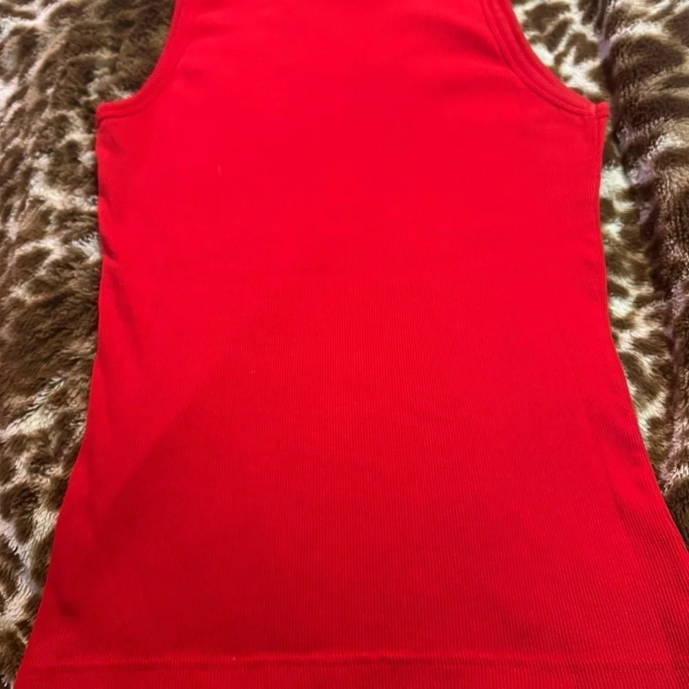 Red Sleeveless Women’s Top with Rhinestone Accents - Picture 4 of 5
